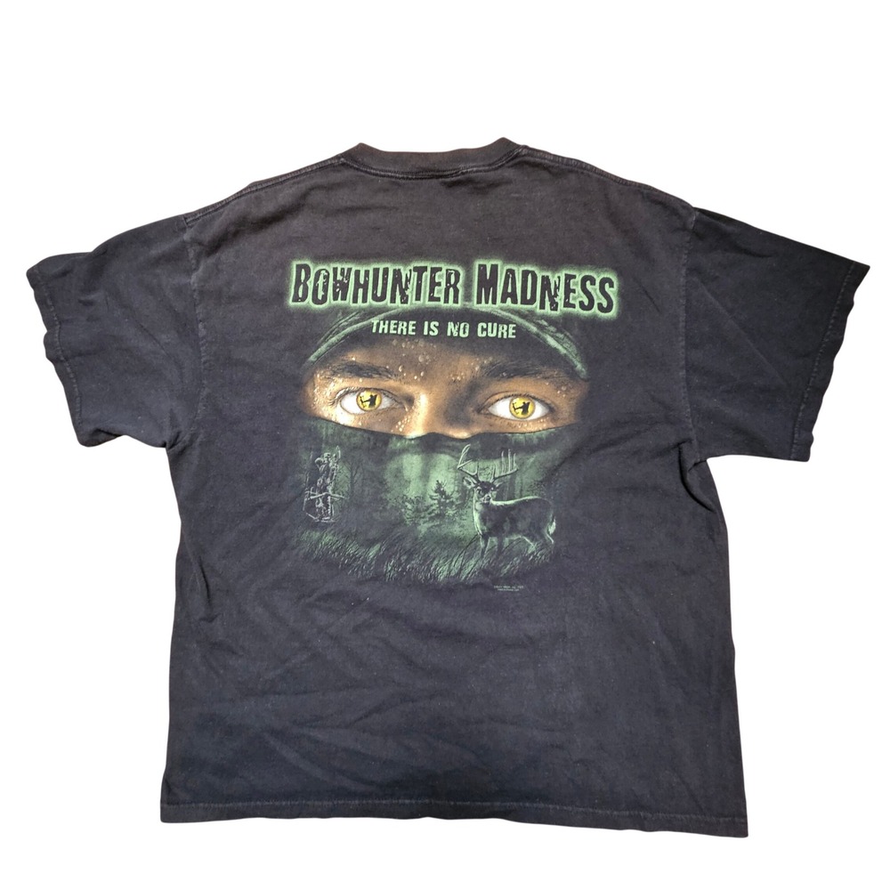 Vintage Bowhunter Madness Graphic T-Shirt Delta‎ Magnum Weight XL 2005 Hunting